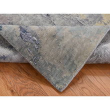 Load image into Gallery viewer, 3&#39;x5&#39; Battleship Gray, Abstract Paint Brush Strokes Design, Wool and Silk, Hand Knotted, Oriental Rug FWR525642