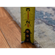 Load image into Gallery viewer, 3&#39;x5&#39; Battleship Gray, Abstract Paint Brush Strokes Design, Wool And Silk, Hand Knotted, Oriental Rug FWR525642