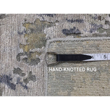 Load image into Gallery viewer, 3&#39;x5&#39; Battleship Gray, Abstract Paint Brush Strokes Design, Wool And Silk, Hand Knotted, Oriental Rug FWR525642