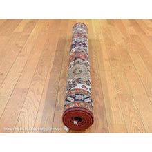 Load image into Gallery viewer, 3&#39;10&quot;x5&#39;10&quot; Ivory, New Persian Ardabil with Block Design, Pure Wool, Hand Knotted, Oriental Rug FWR525648