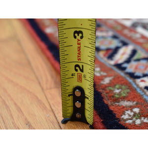 3'10"x5'10" Ivory, New Persian Ardabil with Block Design, Pure Wool, Hand Knotted, Oriental Rug FWR525648
