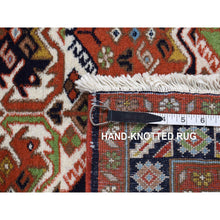 Load image into Gallery viewer, 3&#39;10&quot;x5&#39;10&quot; Ivory, New Persian Ardabil With Block Design, Pure Wool, Hand Knotted, Oriental Rug FWR525648