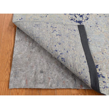 Load image into Gallery viewer, 3&#39;x4&#39;10&quot; Powder Blue, Diminishing Cypress Trees With Medallion Design, Silk With Textured Wool, Hand Knotted, Oriental Rug FWR525660