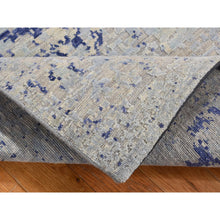 Load image into Gallery viewer, 3&#39;x4&#39;10&quot; Powder Blue, Diminishing Cypress Trees with Medallion Design, Silk with Textured Wool, Hand Knotted, Oriental Rug FWR525660