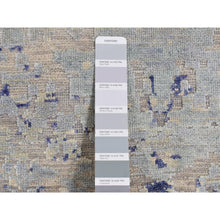 Load image into Gallery viewer, 3&#39;x4&#39;10&quot; Powder Blue, Diminishing Cypress Trees with Medallion Design, Silk with Textured Wool, Hand Knotted, Oriental Rug FWR525660