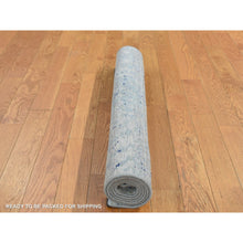Load image into Gallery viewer, 3&#39;x4&#39;10&quot; Powder Blue, Diminishing Cypress Trees with Medallion Design, Silk with Textured Wool, Hand Knotted, Oriental Rug FWR525660