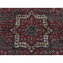 Load image into Gallery viewer, 4&#39;x6&#39; Vermilion Red, Vintage Look Mamluk, Zero Pile, Shaved Low, Worn Wool, Hand Knotted, Oriental Rug FWR525666