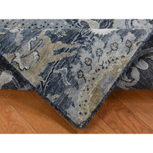 Load image into Gallery viewer, 3&#39;x5&#39; Arsenic Gray, Hand Knotted, Silk with Textured Wool, Blossom Design, Oriental Rug FWR525672