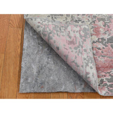 Load image into Gallery viewer, 3&#39;x4&#39;9&quot; Watermelon Pink, Thick and Plush, Abstract Design, Wool and Silk, Hand Knotted, Oriental Rug FWR525684