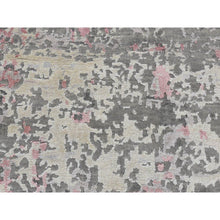 Load image into Gallery viewer, 3&#39;x4&#39;9&quot; Watermelon Pink, Thick And Plush, Abstract Design, Wool And Silk, Hand Knotted, Oriental Rug FWR525684