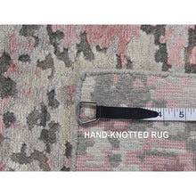 Load image into Gallery viewer, 3&#39;x4&#39;9&quot; Watermelon Pink, Thick and Plush, Abstract Design, Wool and Silk, Hand Knotted, Oriental Rug FWR525684