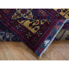 Load image into Gallery viewer, 3&#39;x10&#39;2&quot; Vermilion Red, Afghan Khamyab, Vegetable Dyes, Denser Weave, Shiny Wool, Hand Knotted, Runner Oriental Rug FWR525702