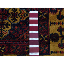Load image into Gallery viewer, 3&#39;x10&#39;2&quot; Vermilion Red, Afghan Khamyab, Vegetable Dyes, Denser Weave, Shiny Wool, Hand Knotted, Runner Oriental Rug FWR525702