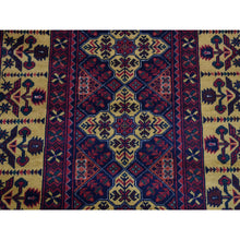 Load image into Gallery viewer, 3&#39;x10&#39;2&quot; Vermilion Red, Afghan Khamyab, Vegetable Dyes, Denser Weave, Shiny Wool, Hand Knotted, Runner Oriental Rug FWR525702