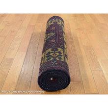 Load image into Gallery viewer, 3&#39;x10&#39;2&quot; Vermilion Red, Afghan Khamyab, Vegetable Dyes, Denser Weave, Shiny Wool, Hand Knotted, Runner Oriental Rug FWR525702
