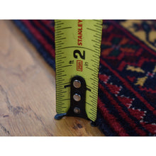 Load image into Gallery viewer, 3&#39;x10&#39;2&quot; Vermilion Red, Afghan Khamyab, Vegetable Dyes, Denser Weave, Shiny Wool, Hand Knotted, Runner Oriental Rug FWR525702