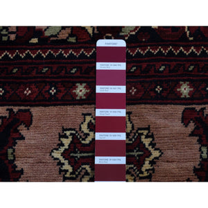 2'10"x18'10" Vermilion Red, Afghan Khamyab, Denser Weave, Shiny Hand Spun Wool, Hand Knotted, Xl Runner Oriental Rug FWR525708