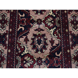 2'10"x18'10" Vermilion Red, Afghan Khamyab, Denser Weave, Shiny Hand Spun Wool, Hand Knotted, Xl Runner Oriental Rug FWR525708