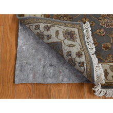 Load image into Gallery viewer, 2&#39;6&quot;x20&#39; Carbon Gray, Rajasthan Design, Wool And Silk, Hand Knotted, Xl Runner Oriental Rug FWR525714