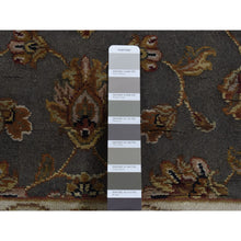 Load image into Gallery viewer, 2&#39;6&quot;x20&#39; Carbon Gray, Rajasthan Design, Wool And Silk, Hand Knotted, Xl Runner Oriental Rug FWR525714