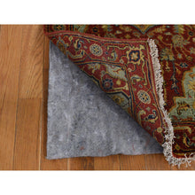 Load image into Gallery viewer, 2&#39;7&quot;x17&#39;7&quot; Brick Red, Antiqued Heriz, Hand Spun New Zealand Wool, Hand Knotted, XL Runner Oriental Rug FWR525738