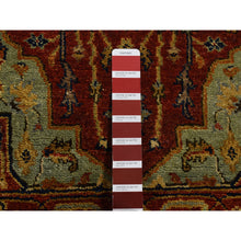 Load image into Gallery viewer, 2&#39;7&quot;x17&#39;7&quot; Brick Red, Antiqued Heriz, Hand Spun New Zealand Wool, Hand Knotted, Xl Runner Oriental Rug FWR525738