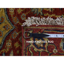 Load image into Gallery viewer, 2&#39;7&quot;x17&#39;7&quot; Brick Red, Antiqued Heriz, Hand Spun New Zealand Wool, Hand Knotted, Xl Runner Oriental Rug FWR525738