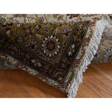 Load image into Gallery viewer, 3&#39;6&quot;x10&#39;3&quot; Khaki Brown, Hereke Design, Hand Spun New Zealand Wool, 300 Kpsi, Hand Knotted, Wide Runner Oriental Rug FWR525744