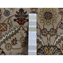 Load image into Gallery viewer, 3&#39;6&quot;x10&#39;3&quot; Khaki Brown, Hereke Design, Hand Spun New Zealand Wool, 300 Kpsi, Hand Knotted, Wide Runner Oriental Rug FWR525744