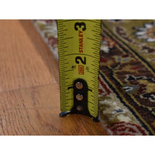 Load image into Gallery viewer, 3&#39;6&quot;x10&#39;3&quot; Khaki Brown, Hereke Design, Hand Spun New Zealand Wool, 300 Kpsi, Hand Knotted, Wide Runner Oriental Rug FWR525744