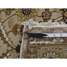 Load image into Gallery viewer, 3&#39;6&quot;x10&#39;3&quot; Khaki Brown, Hereke Design, Hand Spun New Zealand Wool, 300 Kpsi, Hand Knotted, Wide Runner Oriental Rug FWR525744