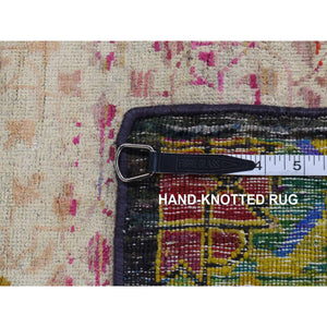 3'1"x19'3" Goldenrod Yellow, Mamluk Design, Sari Silk With Textured Wool, Hand Knotted, Xl Runner Oriental Rug FWR525750
