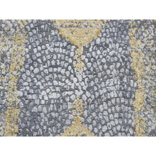 Load image into Gallery viewer, 3&#39;x8&#39; Charcoal Gray, Persian Design, Wool And Pure Silk, Hand Knotted, Wide Runner Oriental Rug FWR525762