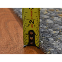 Load image into Gallery viewer, 3&#39;x8&#39; Charcoal Gray, Persian Design, Wool And Pure Silk, Hand Knotted, Wide Runner Oriental Rug FWR525762