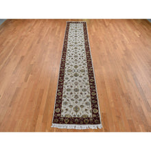 Load image into Gallery viewer, 2&#39;8&quot;x14&#39;1&quot; Ivory, Rajasthan Design, Half Wool and Half Silk, Thick and Plush, XL Runner Oriental Rug FWR525768