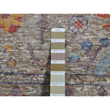 Load image into Gallery viewer, 3&#39;1&quot;x12&#39; Honey Brown, Silk with Textured Wool, Directional Vase Design, Hand Knotted, Runner Oriental Rug FWR525774