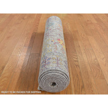 Load image into Gallery viewer, 3&#39;1&quot;x12&#39; Honey Brown, Silk with Textured Wool, Directional Vase Design, Hand Knotted, Runner Oriental Rug FWR525774