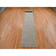 Load image into Gallery viewer, 2&#39;7&quot;x18&#39;2&quot; Taupe, Natural Colors and Plain, Pure Wool, Gabbeh, XL Runner, Hand Loomed, Oriental Rug FWR525792