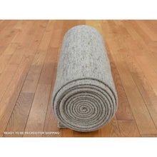 Load image into Gallery viewer, 2&#39;7&quot;x18&#39;2&quot; Taupe, Natural Colors and Plain, Pure Wool, Gabbeh, XL Runner, Hand Loomed, Oriental Rug FWR525792