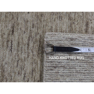 2'7"x18'2" Taupe, Natural Colors and Plain, Pure Wool, Gabbeh, XL Runner, Hand Loomed, Oriental Rug FWR525792