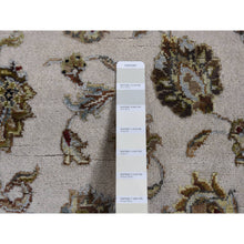 Load image into Gallery viewer, 2&#39;7&quot;x16&#39; Bone White, Half Wool and Half Silk, XL Runner Rajasthan All Over Leaf Design, Hand Knotted, Oriental Rug FWR525798