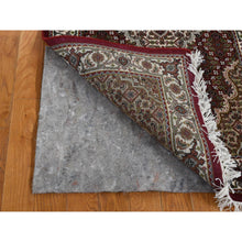 Load image into Gallery viewer, 2&#39;7&quot;x15&#39;8&quot; Mahogany Red, Tabriz Mahi with Fish Medallion Design, Wool and Silk, XL Runner, Hand Knotted, Oriental Rug FWR525810
