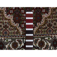 Load image into Gallery viewer, 2&#39;7&quot;x15&#39;8&quot; Mahogany Red, Tabriz Mahi with Fish Medallion Design, Wool and Silk, XL Runner, Hand Knotted, Oriental Rug FWR525810