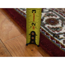 Load image into Gallery viewer, 2&#39;7&quot;x15&#39;8&quot; Mahogany Red, Tabriz Mahi with Fish Medallion Design, Wool and Silk, XL Runner, Hand Knotted, Oriental Rug FWR525810