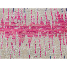 Load image into Gallery viewer, 2&#39;7&quot;x14&#39; Linen White, The Cardiac, Sari Silk With Textured Wool, Runner, Hand Knotted, Oriental Rug FWR525816