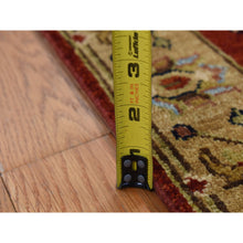 Load image into Gallery viewer, 2&#39;7&quot;x19&#39;10&quot; Brick Red, Hand Knotted, XL Runner, Karajeh with Geometric Medallion Design, Pure Wool, Oriental Rug FWR525822
