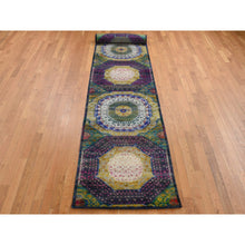 Load image into Gallery viewer, 3&#39;1&quot;x16&#39;1&quot; Colorful, Mamluk Design, Sari Silk With Textured Wool, Xl Runner, Hand Knotted, Oriental Rug FWR525828