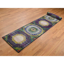 Load image into Gallery viewer, 3&#39;1&quot;x16&#39;1&quot; Colorful, Mamluk Design, Sari Silk With Textured Wool, Xl Runner, Hand Knotted, Oriental Rug FWR525828
