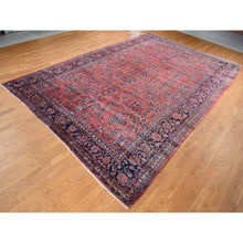 Load image into Gallery viewer, 10&#39;8&quot;x17&#39;2&quot; Ruby Red, Antique Persian Sarouk, Extra Long, Excellent Condition, Clean And Soft, Even Wear, 100% Wool, Hand Knotted, Oversized, Oriental Rug FWR525846