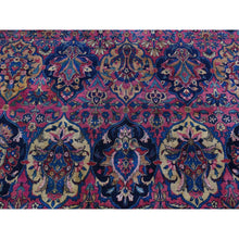 Load image into Gallery viewer, 8&#39;10&quot;x14&#39;1&quot; Magenta Color, Antique Persian Taftanjian Sarouk, 300 KPSI, Clean and Soft, Full Pile, Hand Knotted, Pure Wool, Oriental Rug FWR525852